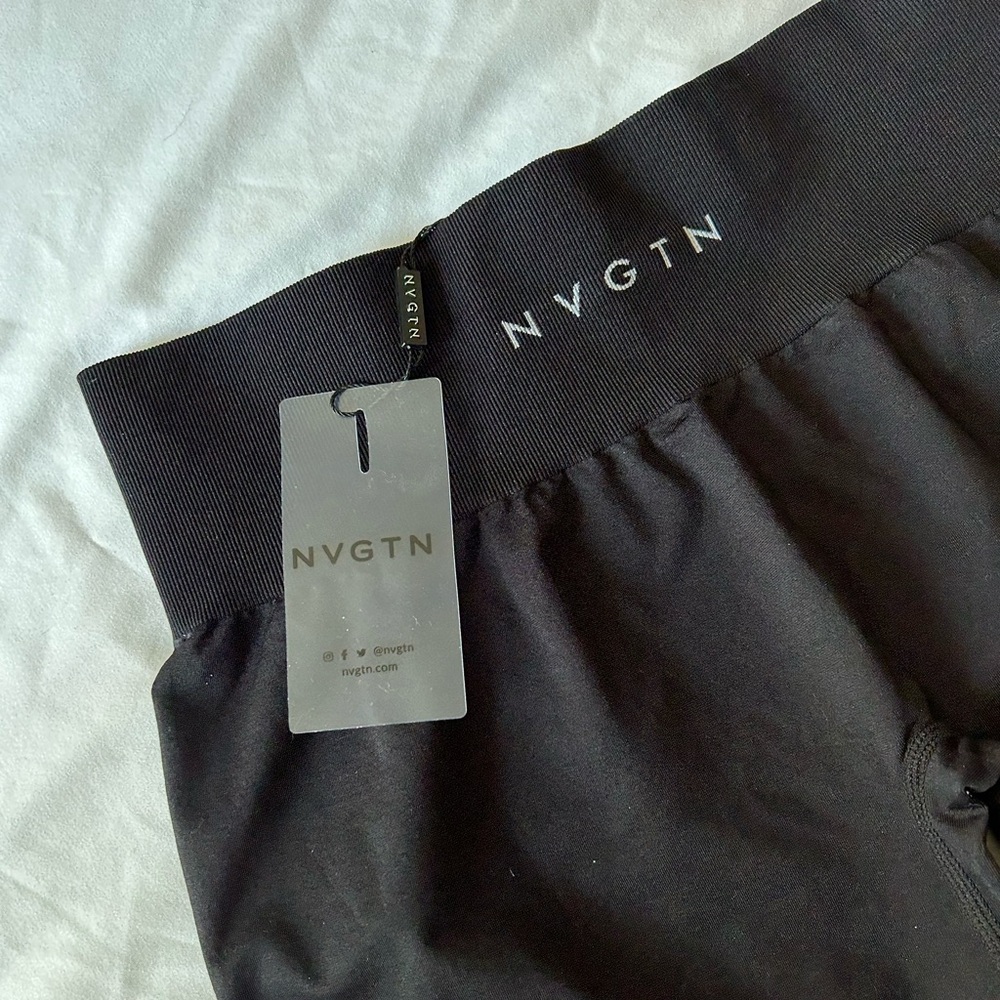 NVGTN Black Solid Seamless Shorts